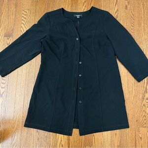 Louben Woman Black Long Blazer Made in Canada Size 14